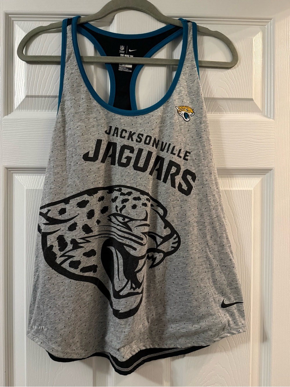 Nike Jacksonville Jaguars Gray & Teal Women's Racerback Tank Top